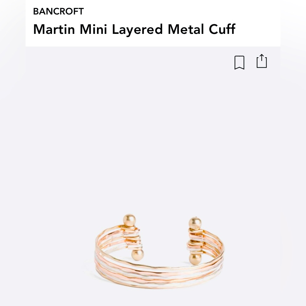 Bancroft Martin Mini Layered Metal Cuff Bracelet Gold Silver Rose Gold Tones 9$